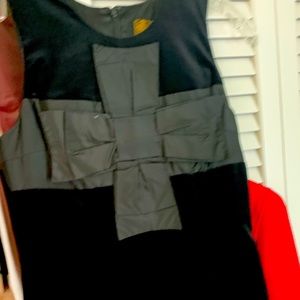 Fitted velour cocktail bow dress